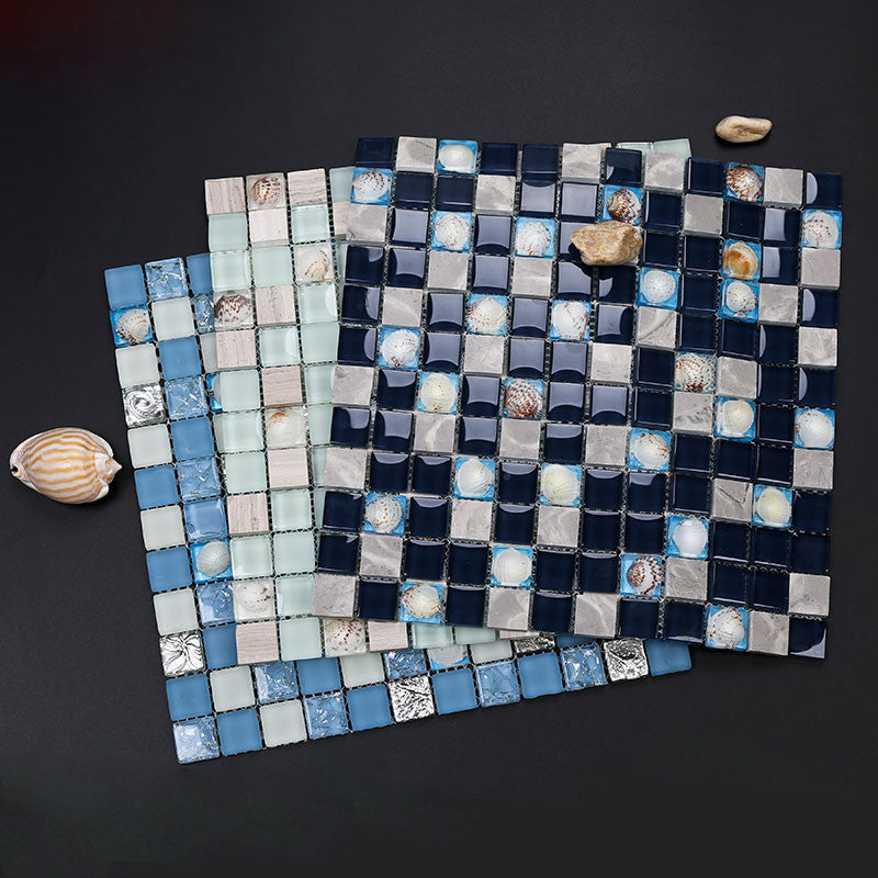 Grid Floor and Wall Tile Contemporary Glass Floor and Wall Tile