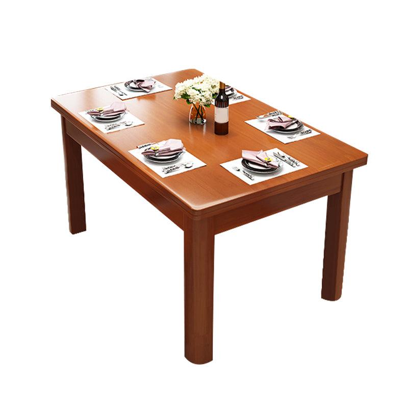 Modern Standard Height Furniture 7 Pcs Solid Wood Rectangle Dinette Table with Chair