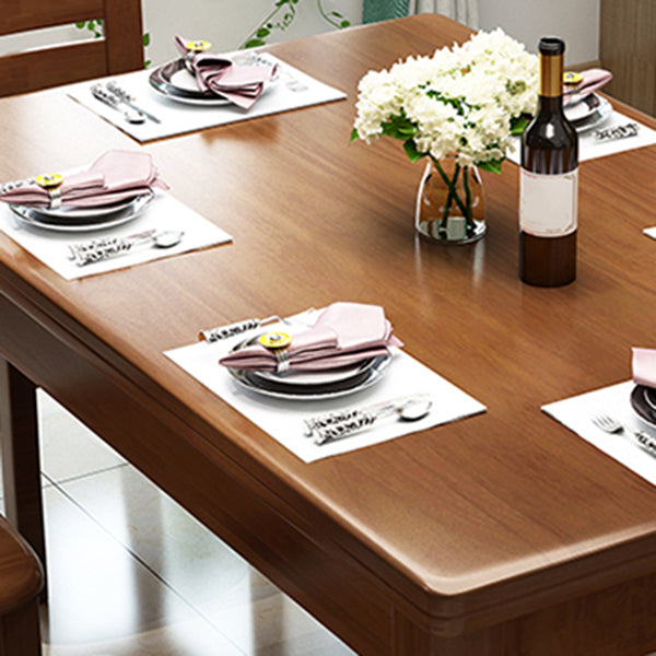 Modern Standard Height Furniture 7 Pcs Solid Wood Rectangle Dinette Table with Chair