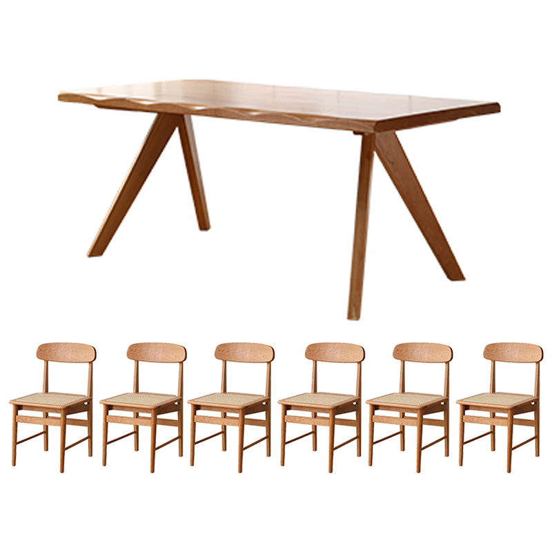 Modern Style Furniture 5/7 Pcs Rectangle Solid Wood Dinette Table with Dining Chair