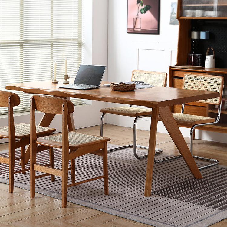 Modern Style Furniture 5/7 Pcs Rectangle Solid Wood Dinette Table with Dining Chair