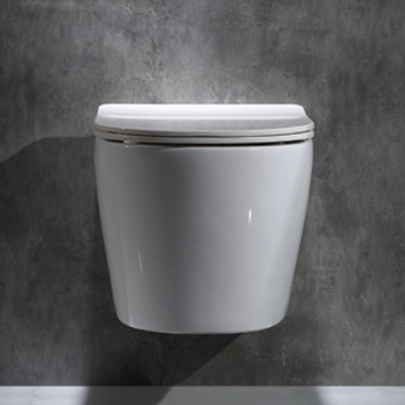 Modern Wall Mounted Flush Toilet White Toilet Bowl with Seat for Washroom
