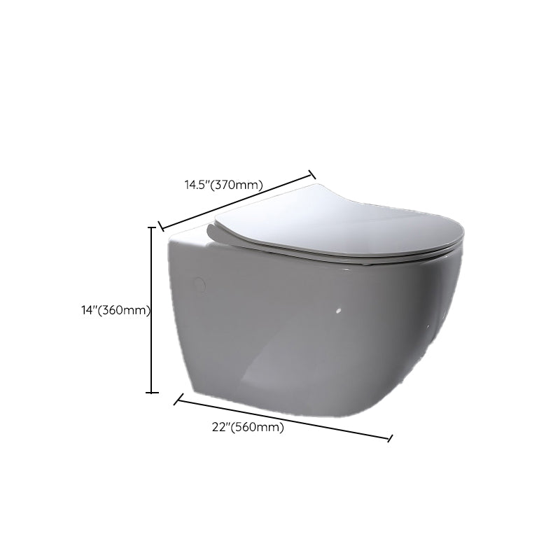 Modern Wall Mounted Flush Toilet White Toilet Bowl with Seat for Washroom
