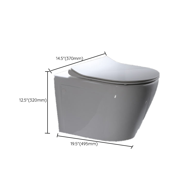 Modern Wall Mounted Flush Toilet White Toilet Bowl with Seat for Washroom