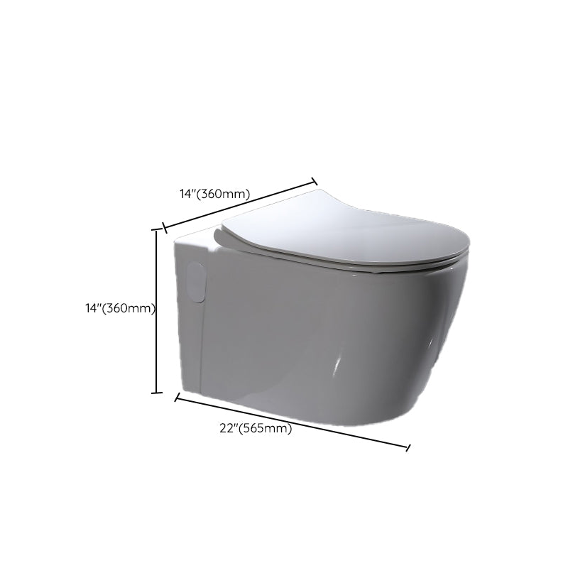 Modern Wall Mounted Flush Toilet White Toilet Bowl with Seat for Washroom