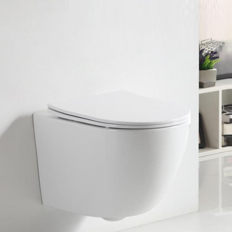 Contemporary Wall Hung Toilet Bowl White Seat Included Urine Toilet for Bathroom