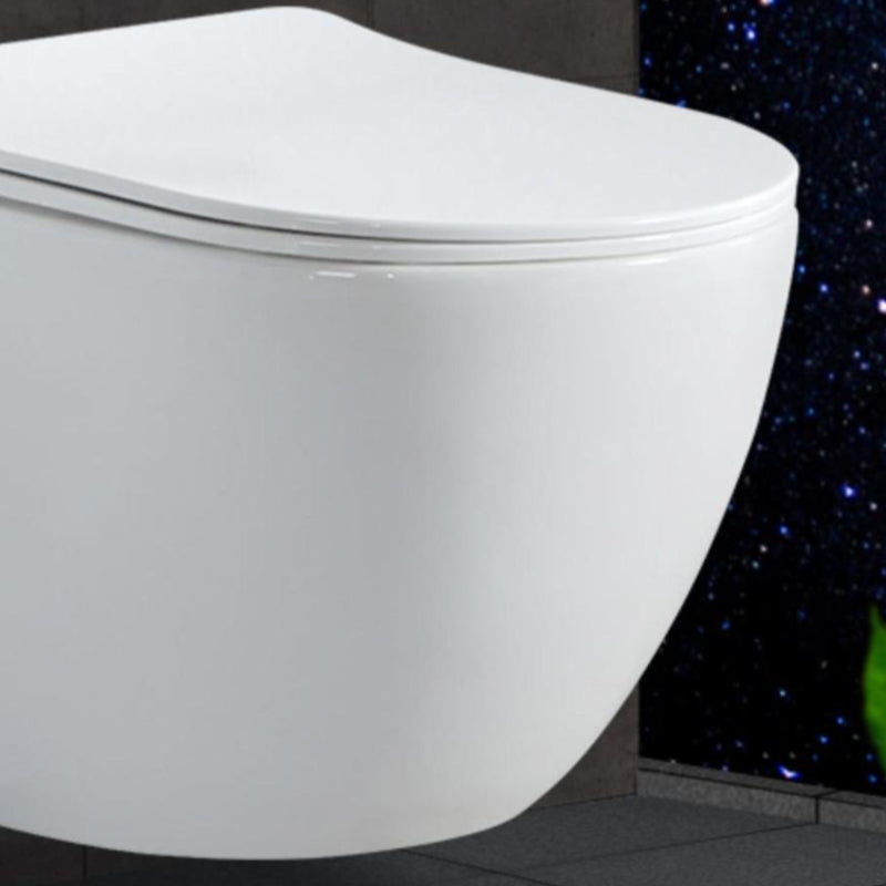 Contemporary Wall Hung Toilet Bowl White Seat Included Urine Toilet for Bathroom