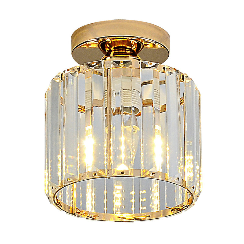 Modern Crystal Ceiling Lamp Geometric Flush Mount Light Fixture for Bedroom