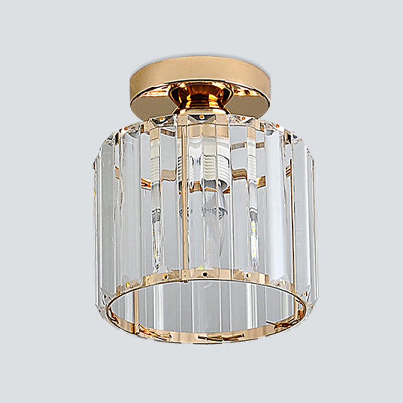 Modern Crystal Ceiling Lamp Geometric Flush Mount Light Fixture for Bedroom
