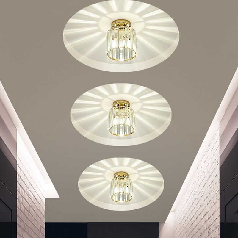 Modern Crystal Ceiling Lamp Geometric Flush Mount Light Fixture for Bedroom