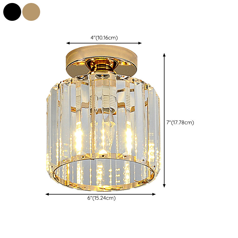 Modern Crystal Ceiling Lamp Geometric Flush Mount Light Fixture for Bedroom