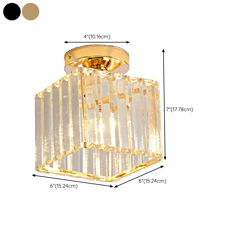 Modern Crystal Ceiling Lamp Geometric Flush Mount Light Fixture for Bedroom
