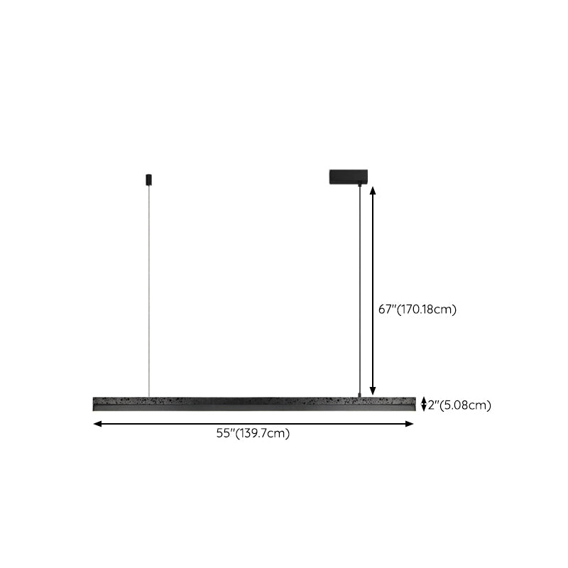 Contemporary Hanging Light Linear Stone Island Light Fixture for Dining Room