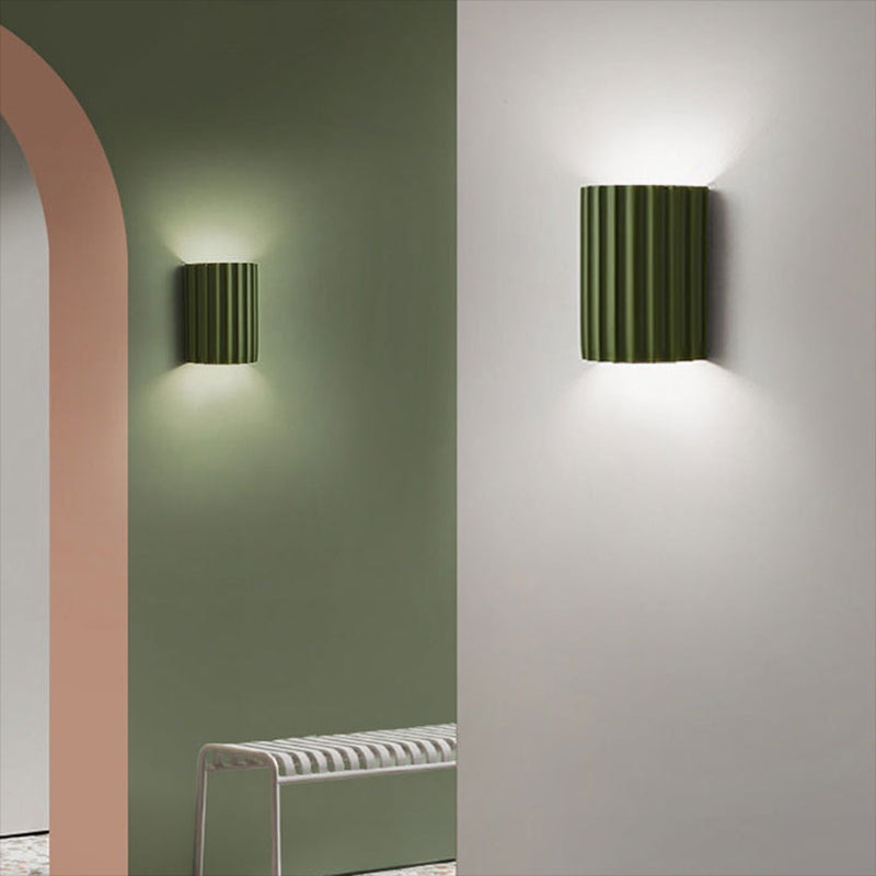 Resin Half Cylinder Shape Wall Sconce Modern Style 2 Lights Wall Light Sconce