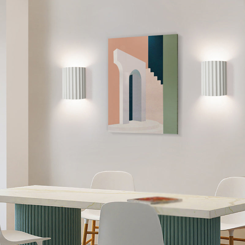 Resin Half Cylinder Shape Wall Sconce Modern Style 2 Lights Wall Light Sconce