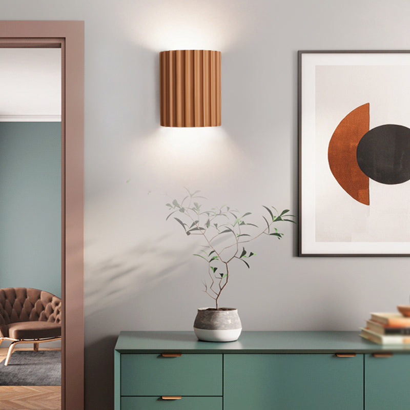 Resin Half Cylinder Shape Wall Sconce Modern Style 2 Lights Wall Light Sconce