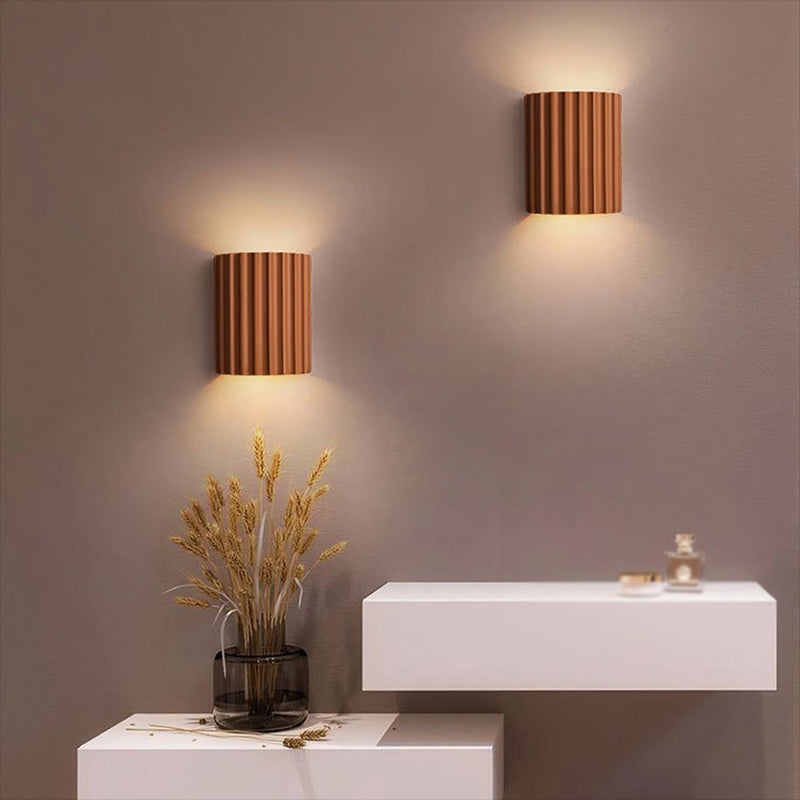 Resin Half Cylinder Shape Wall Sconce Modern Style 2 Lights Wall Light Sconce