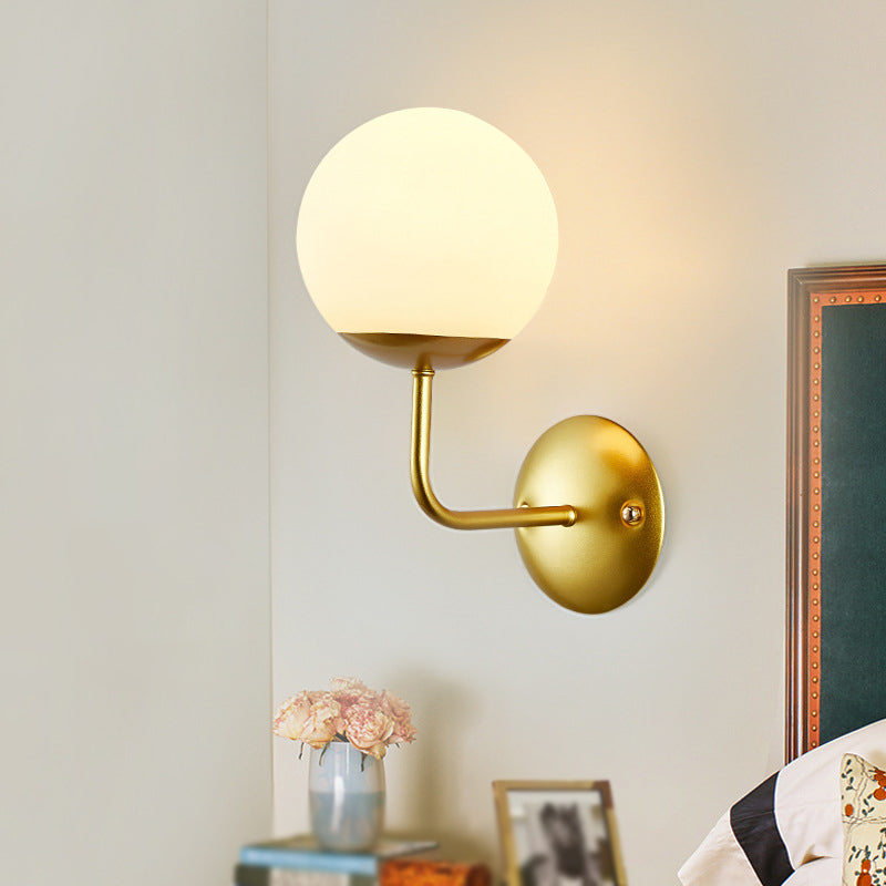 Metal Industrial Wall Sconce Ball Shape Wall Light with Glass Shade for Living Room