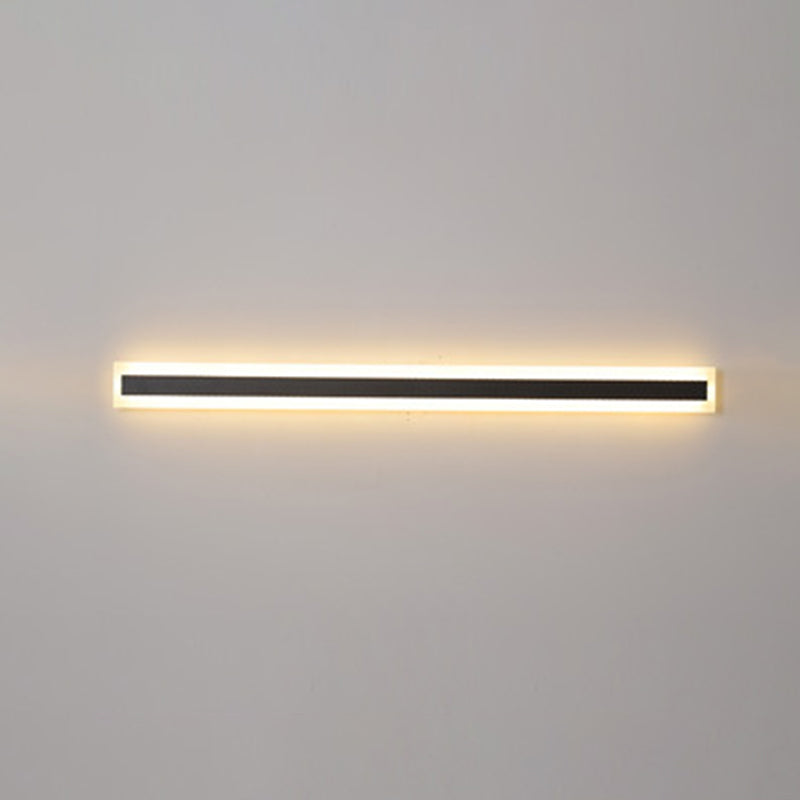 Simple Linear Wall Lamp Metal 1 Light Wall Light Fixture in Black