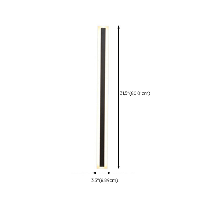 Simple Linear Wall Lamp Metal 1 Light Wall Light Fixture in Black