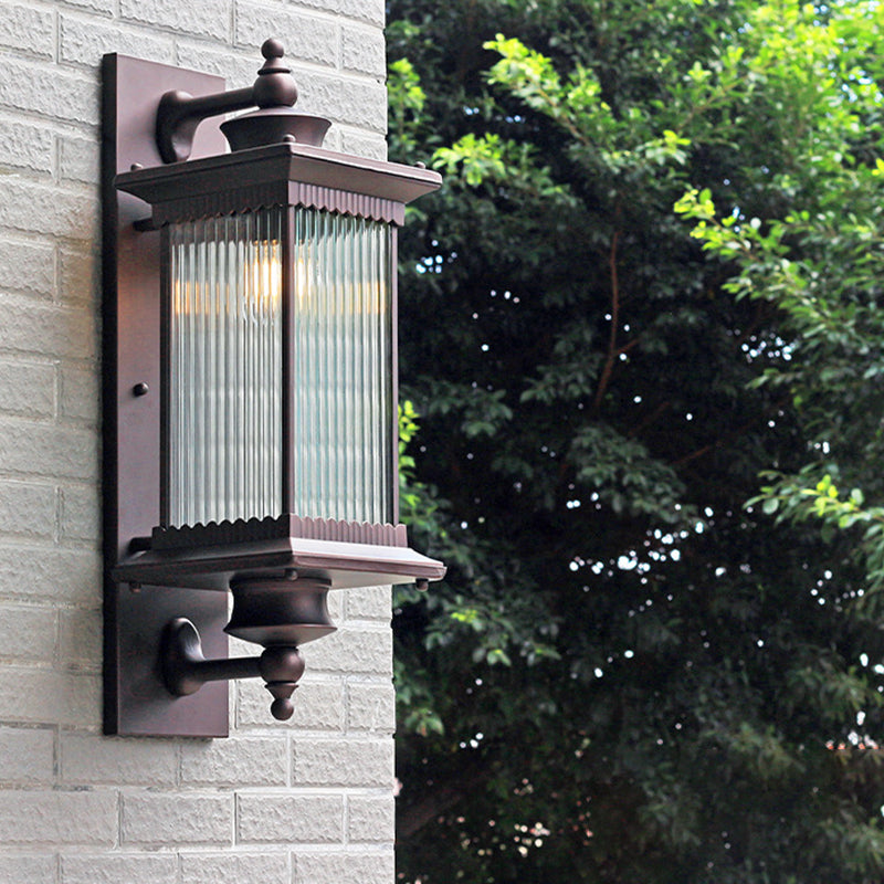 Simple Rectangler Wall Lamp Metal 1 Light Wall Light Fixture