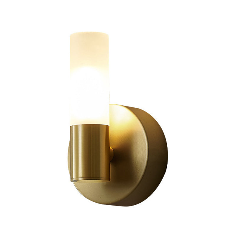 Post Modern Solid Bras Wall Sconce Acrylic Wall Lighting in Gold