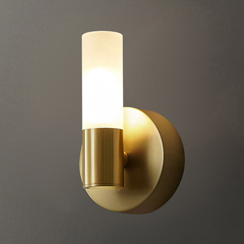 Post Modern Solid Bras Wall Sconce Acrylic Wall Lighting in Gold
