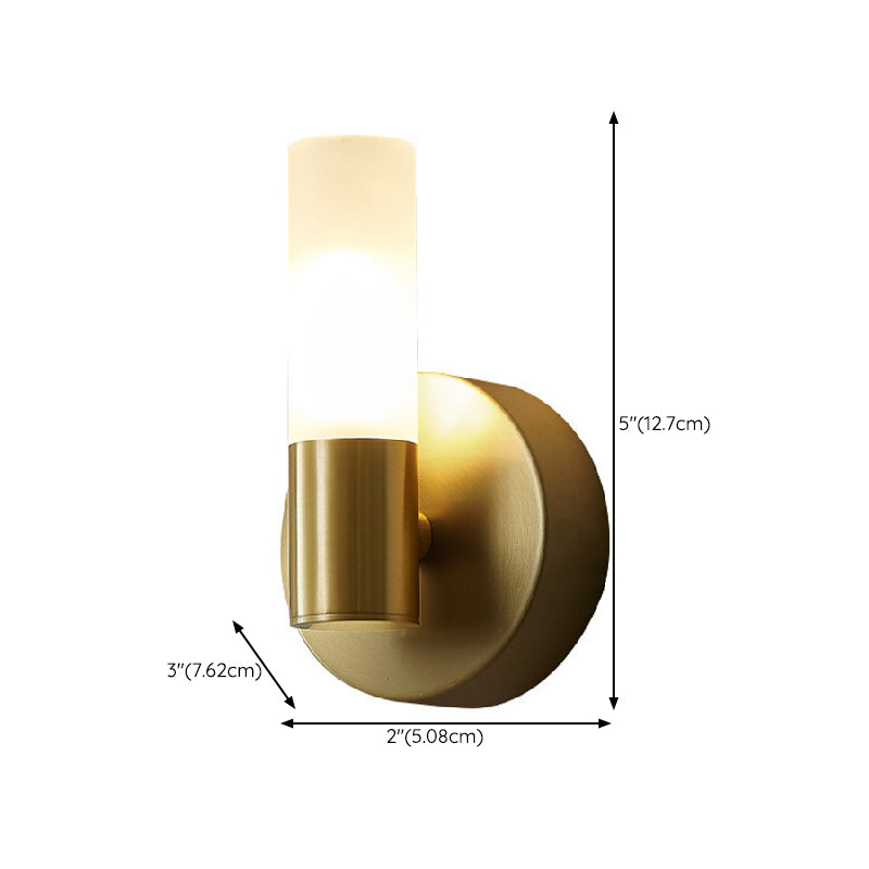 Post Modern Solid Bras Wall Sconce Acrylic Wall Lighting in Gold