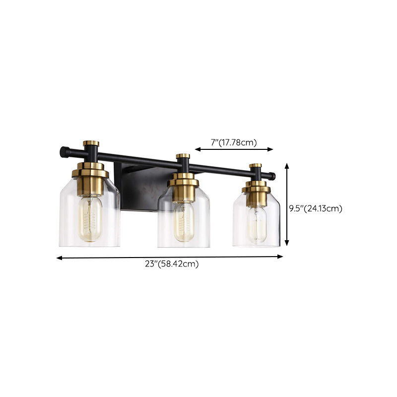 2 / 3 / 4 - Light Vanity Light Iron & Glass Traditional Bath Vanity Light in Gold & Clear