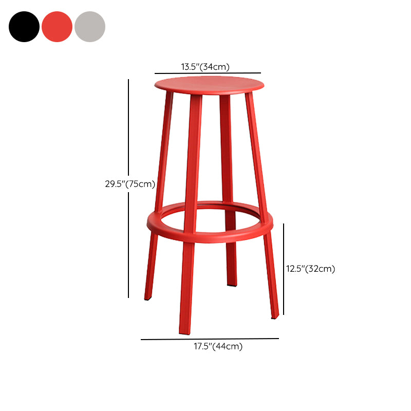 Contemporary Metal Legs Bar Stools Indoor Backless Bar Stool