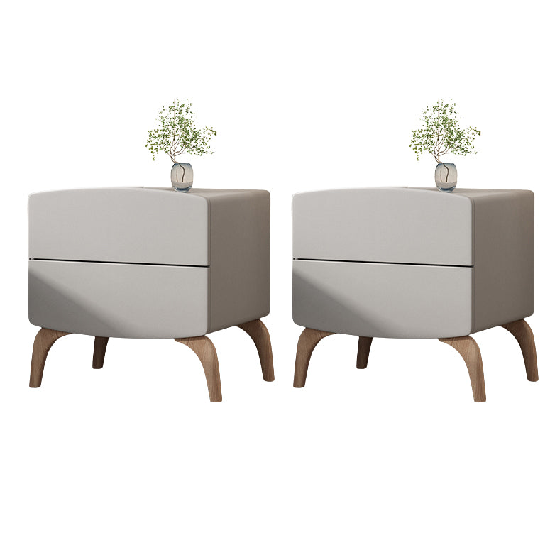 Modern Flat Top Kids Nightstand Solid Wood Nightstands with Drawers