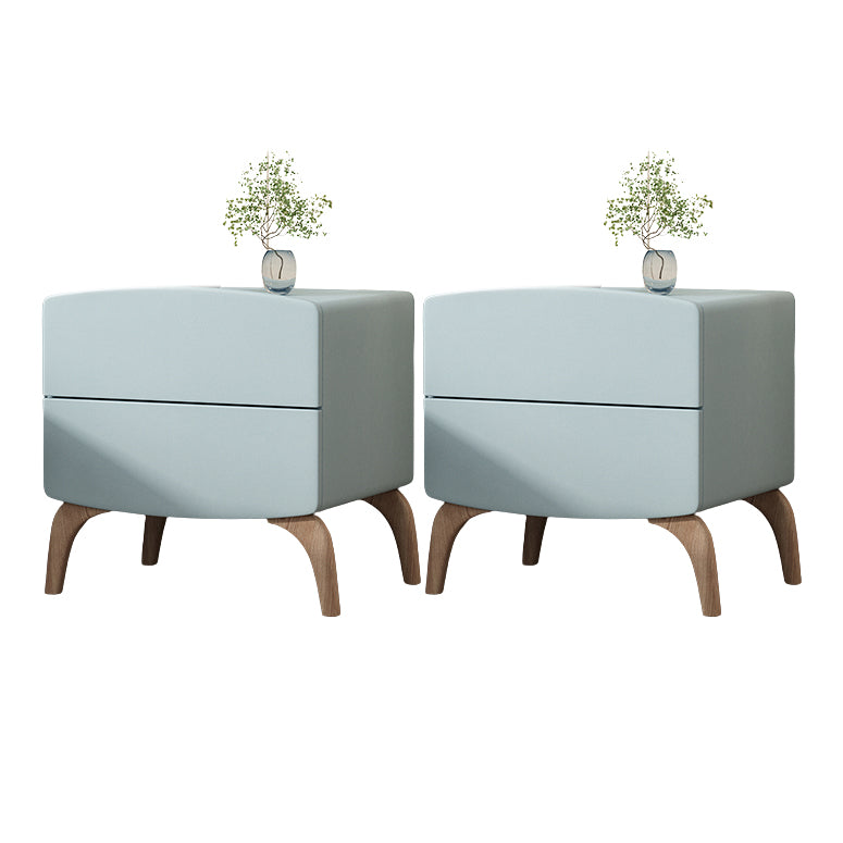 Modern Flat Top Kids Nightstand Solid Wood Nightstands with Drawers