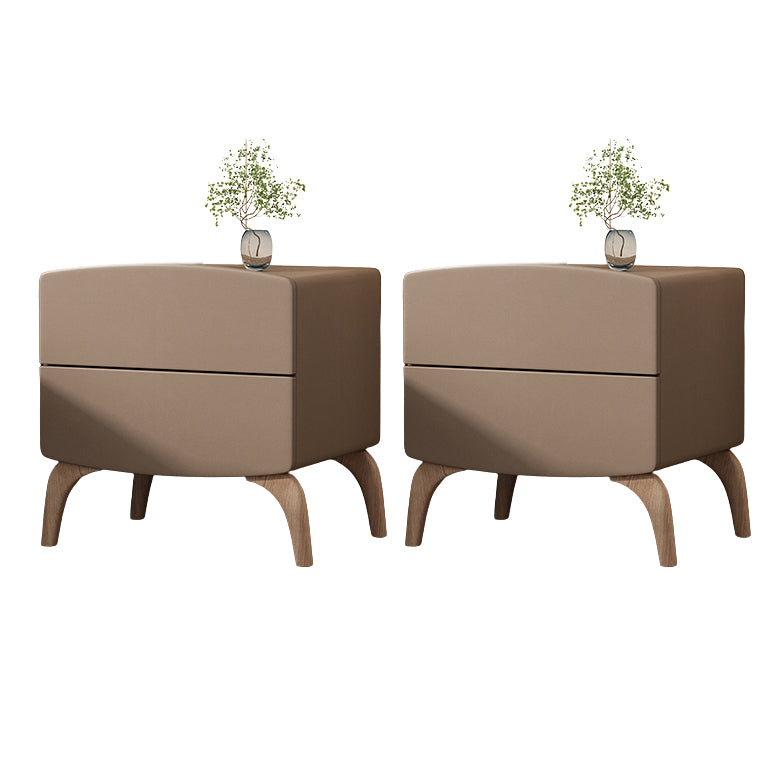 Modern Flat Top Kids Nightstand Solid Wood Nightstands with Drawers