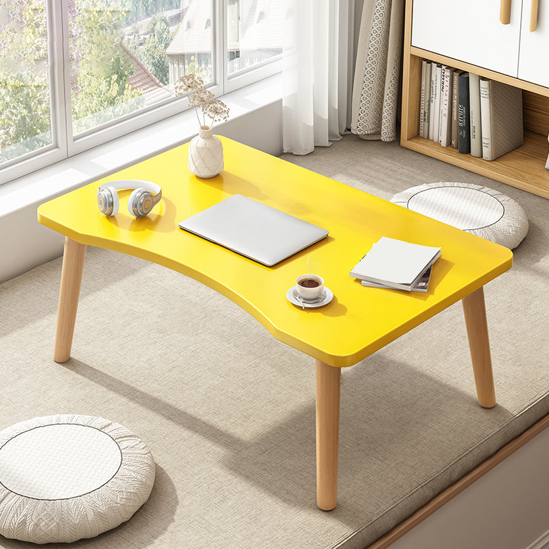 Wood Rectangle Coffee Table 4 Legs Coffee Table with Storage