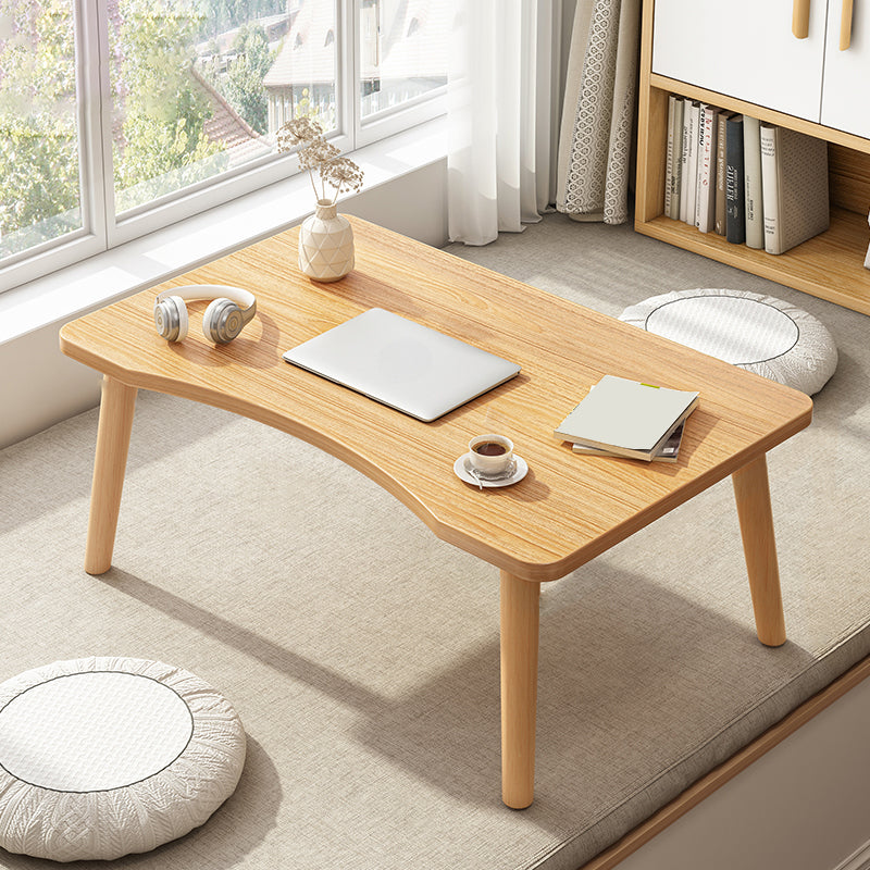 Wood Rectangle Coffee Table 4 Legs Coffee Table with Storage