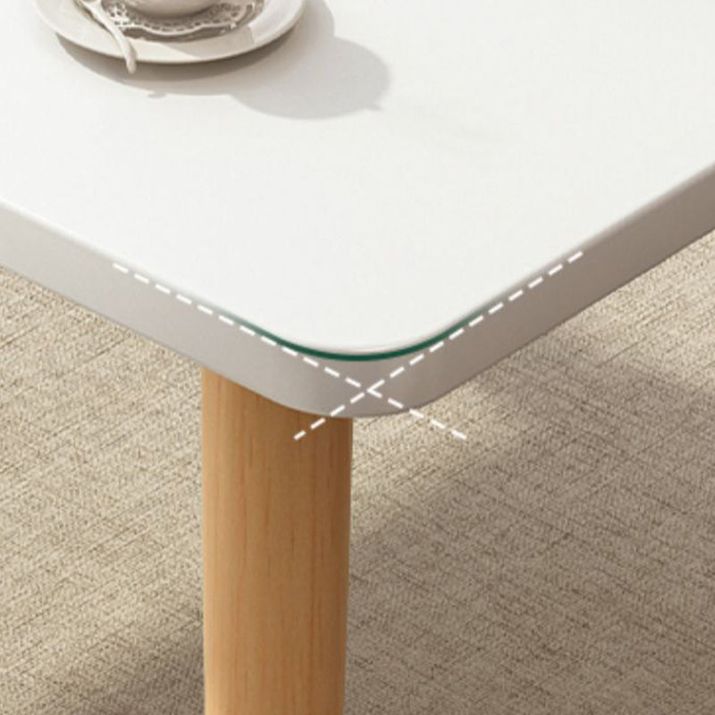 Wood Rectangle Coffee Table 4 Legs Coffee Table with Storage