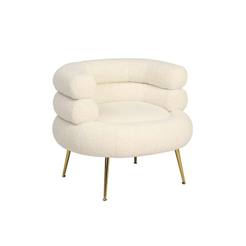 White Barrel Chair Arms Included Lounge Chair for Living Room
