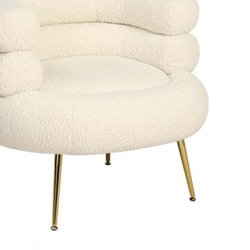 White Barrel Chair Arms Included Lounge Chair for Living Room