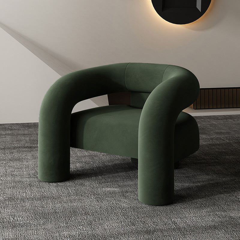 Solid Wood Frame Lounge Chair Arms Included Side Chair for Living Room