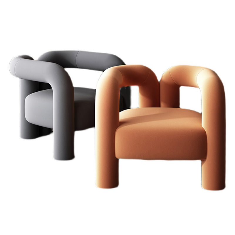 Solid Wood Frame Lounge Chair Arms Included Side Chair for Living Room
