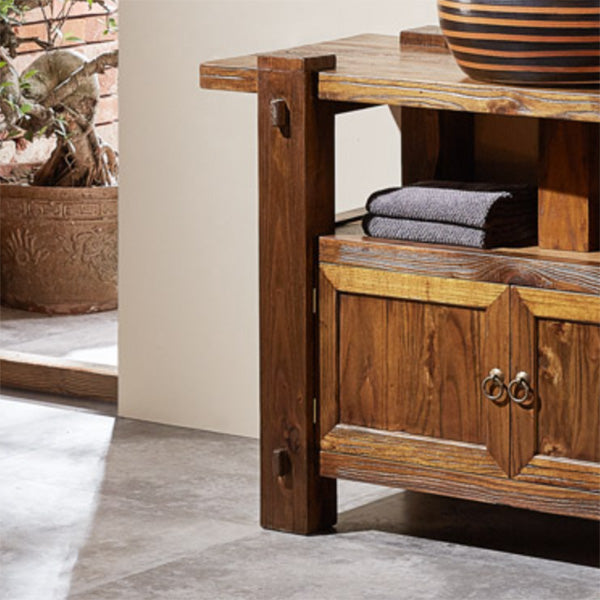 Modern Wood Bathroom Vanity Freestanding Bathroom Sink Vanity with Mirror