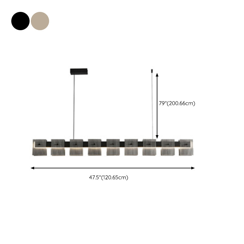 Contemporary Hanging Light Glass Island Light Fixture for Dining Room
