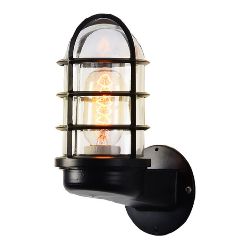 Modern Metal Wall Sconce Cylinder Shape Vanity Lamp with Glass Shade for Bathroom