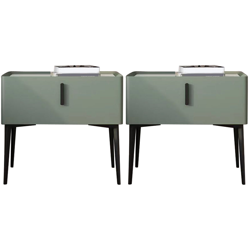 Contemporary 1 Drawer Accent Table Nightstand Antique Finish Bed Nightstand