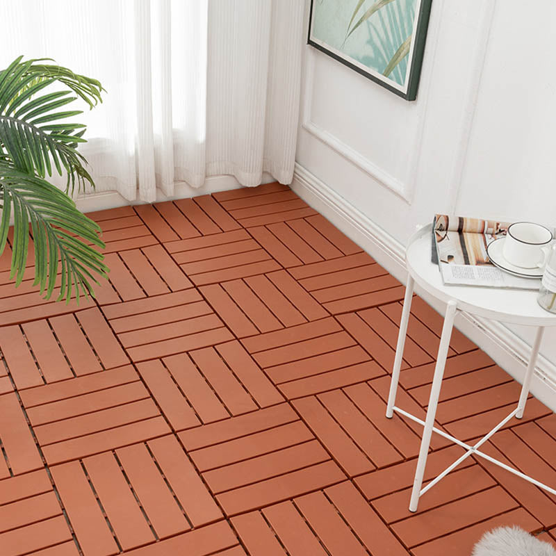 Modern Wood Decking Tiles Solid Color Interlocking Patio Flooring Tiles