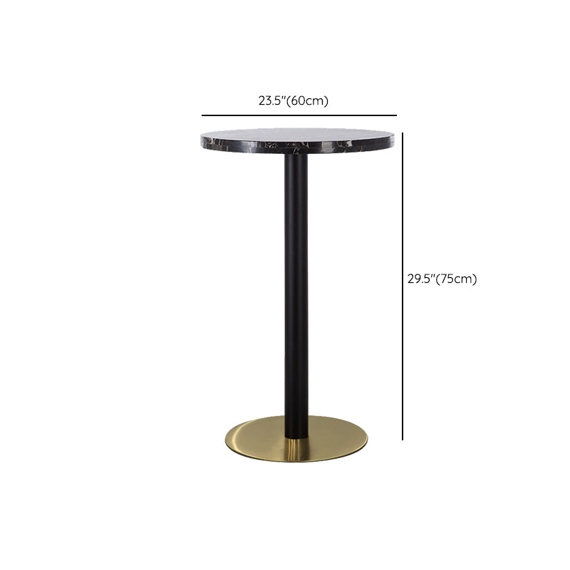 Black Modern Pub Table Set 1/3 Pcs Round Bar Table Set with 2 Stools