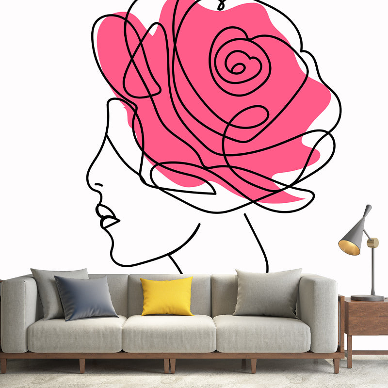 Illustration Environment Friendly Mural Wallpaper Line Art Living Room Wall Mural