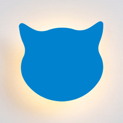 Dierenkitten hoofd muur sconce houten led sconce licht in snoep gekleurd voor kinderslaapkamer
