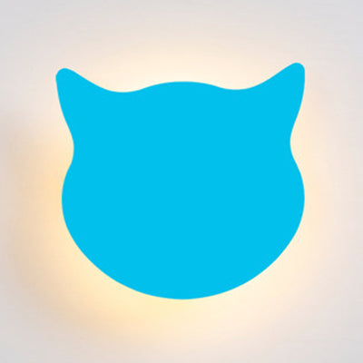 Dierenkitten hoofd muur sconce houten led sconce licht in snoep gekleurd voor kinderslaapkamer