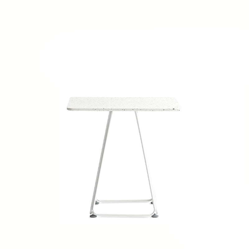 Modern Stone Geometric Dining Table Metal Base for Dining Room